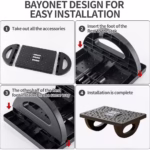 Suport Ergonimic pentru Picioare, Flippy, Plastic, cu Role de Masaj pentru Talpi, pentru Birou, Usor de Transportat, Detasabil, 33.5x24x12 cm, Negru - imagine 5