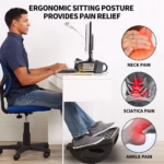Suport Ergonimic pentru Picioare, Flippy, Plastic, cu Role de Masaj pentru Talpi, pentru Birou, Usor de Transportat, Detasabil, 33.5x24x12 cm, Negru - imagine 6