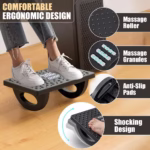 Suport Ergonimic pentru Picioare, Flippy, Plastic, cu Role de Masaj pentru Talpi, pentru Birou, Usor de Transportat, Detasabil, 33.5x24x12 cm, Negru - imagine 7