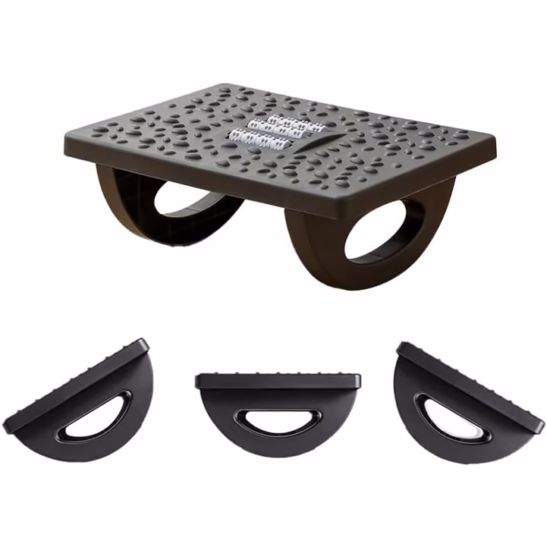 Suport Ergonimic pentru Picioare, Flippy, Plastic, cu Role de Masaj pentru Talpi, pentru Birou, Usor de Transportat, Detasabil, 33.5x24x12 cm, Negru - imagine 9