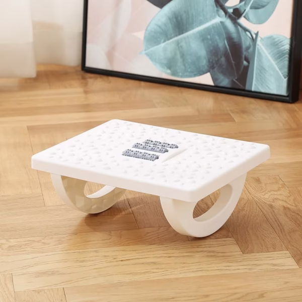 Suport Ergonimic pentru Picioare, Flippy, Plastic, cu Role de Masaj pentru Talpi, pentru Birou, Usor de Transportat, Detasabil, 33.5x24x12 cm, Alb - imagine 7
