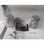 Suport Multifunctional Dublu, Pahar si Suport pentru Periuta de Dinti, Flippy, Plastic, 11 cm x 11.5 cm, Gri - imagine 2