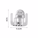 Suport Multifunctional Dublu, Pahar si Suport pentru Periuta de Dinti, Flippy, Plastic, 11 cm x 11.5 cm, Gri - imagine 9