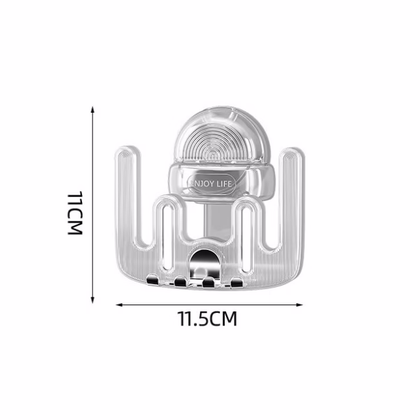 Suport Multifunctional Dublu, Pahar si Suport pentru Periuta de Dinti, Flippy, Plastic, 11 cm x 11.5 cm, Transparent - imagine 8