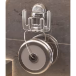 Suport Multifunctional Dublu, Pahar si Suport pentru Periuta de Dinti, Flippy, Plastic, 11 cm x 11.5 cm, Transparent - imagine 9