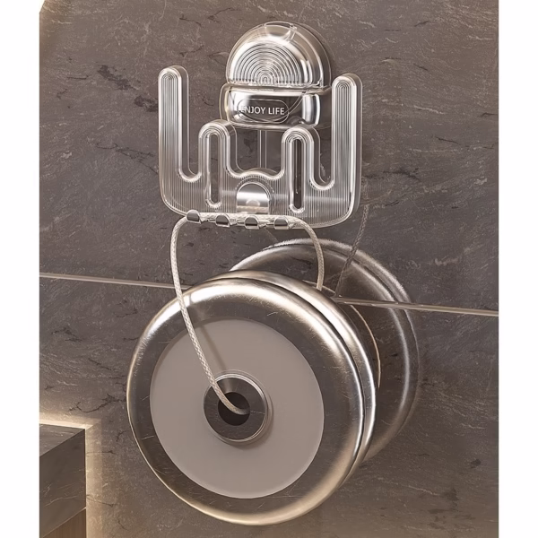 Suport Multifunctional Dublu, Pahar si Suport pentru Periuta de Dinti, Flippy, Plastic, 11 cm x 11.5 cm, Transparent - imagine 9