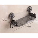 Suport pentru Baie, Flippy, Montare pe Perete, Model Pisicute, ABS, Adeziv, Raft pentru Depozitare, 33.4x17.7 cm, Negru - imagine 11