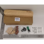 Suport pentru Chei, Flippy, din Lemn, Aplicare fara Perforare, Adeziv Inclus, 5 Carlige Negre, Model Casuta, Greutate Suportata 5 kg, 13.5 x 23 cm, Maro - imagine 5