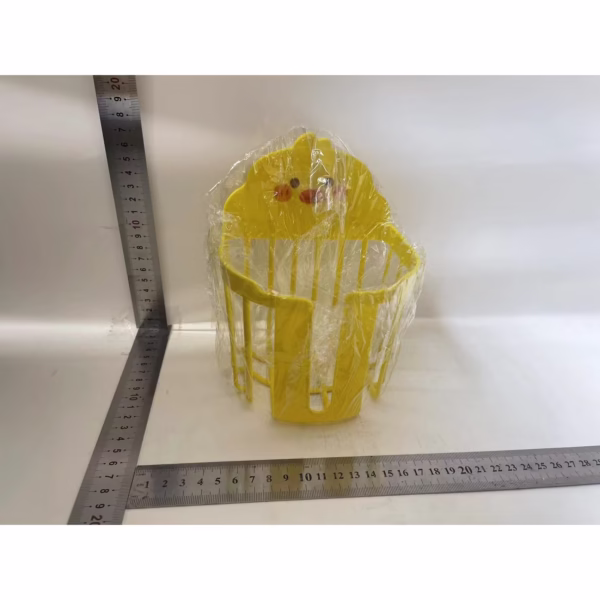 Suport pentru Hartie Igienica, Flippy, din Plastic PP, Montare pe Perete cu Adeziv, Model Ratusca, 17.5x13.5x12 cm, Galben - imagine 3
