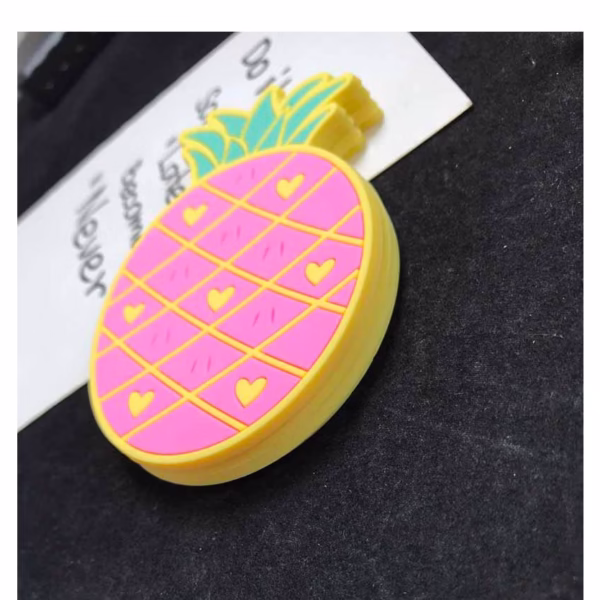 Suport pentru Pahar, Flippy, Model Ananas, din PVC, 12 x 9 cm, Rezistent la Caldura, Roz - imagine 3