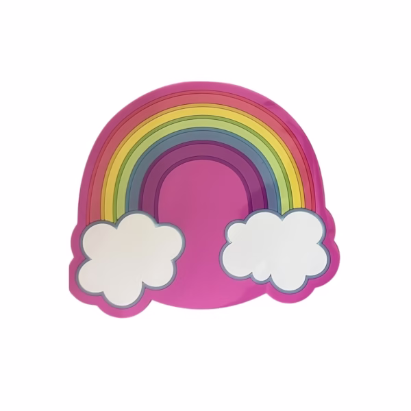 Suport pentru Pahar, Flippy, Model Curcubeu, din PVC, 18.5 x 18.5 cm, Rezistent la Caldura, Multicolor - imagine 1