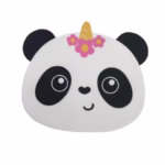 Suport pentru Pahar, Flippy, Model Urs Panda, din PVC, 18.5x16 cm, Rezistent la Caldura, Alb/Negru