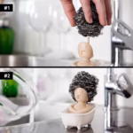 Suport pentru Spalat Vase, Flippy, pentru Burete/Sarma, Model Cada, Alb/Bej - imagine 6