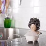 Suport pentru Spalat Vase, Flippy, pentru Burete/Sarma, Model Cada, Alb/Bej - imagine 7
