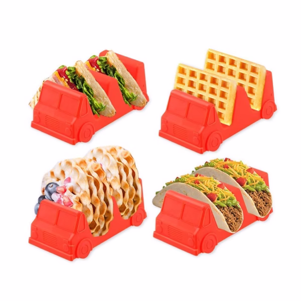 Suport pentru Taco, Flippy, Model Autobuz, 14 x 7.5 x 6.5 cm, din PP, Portocaliu - imagine 7