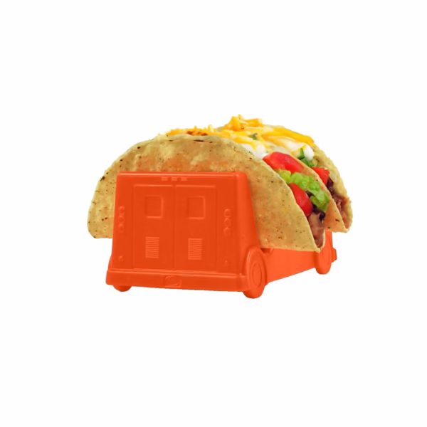 Suport pentru Taco, Flippy, Model Autobuz, 14 x 7.5 x 6.5 cm, din PP, Portocaliu - imagine 1