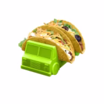 Suport pentru Taco, Flippy, Model Autobuz, 14 x 7.5 x 6.5 cm, din PP, Verde
