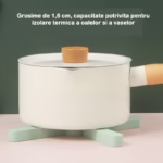 Suport pliabil din silicon pentru vase fierbinti Flippy, portabil, usor de depozitat, rezistent la temperaturi foarte ridicate, 14.5 x 7.5 x 1.6 cm, antialunecare, verde - imagine 3