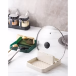 Suport Pliabil, Flippy, pentru Capace, Linguri, Multifunctional, Plasare pe Blatul de Bucatarie, 18.9x16.2x2.6 cm, Crem - imagine 3