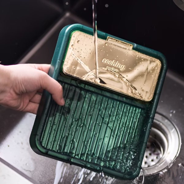 Suport Pliabil, Flippy, pentru Capace, Linguri, Multifunctional, Plasare pe Blatul de Bucatarie, 18.9x16.2x2.6 cm, Verde - imagine 7