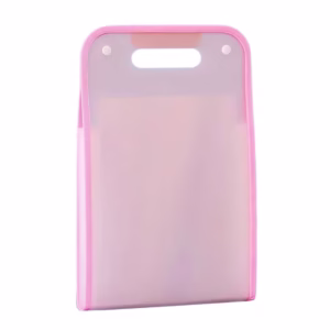 Suport Vertical pentru Hartii A4, Flippy, Suport Portabil pentru Hartie A4 cu Maner, PP, pentru Depozitare Hartii si Documente, 37x24.3 cm Roz