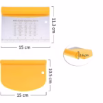Taietor aluat 15 x 10.5 cm Flippy, 2 in 1, lama otel inoxidabil, maner din ABS, gradat, paleta plastic, galben - imagine 4