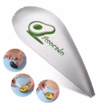Taietor special pentru avocado Flippy, 3 in 1, forma curbata, zimti pentru apucare si taiere, din otel inoxidabil, 15 x 6 cm, gri - imagine 6