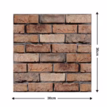 Set 10 x Placi Tapet Autocolant 3D cu Imitatie de Caramida de Exterior, pentru Perete Bucatarie Sufragerie, Usor de Curatat, Rezistent la Apa, Autoadeziv, 30x30 cm, Maro - imagine 2