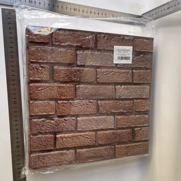 Set 10 x Placi Tapet Autocolant 3D cu Imitatie de Caramida de Exterior, pentru Perete Bucatarie Sufragerie, Usor de Curatat, Rezistent la Apa, Autoadeziv, 30x30 cm, Maro - imagine 4