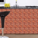 10 x Placi Tapet Autocolant 3D cu Imitatie de Caramida, pentru Perete Bucatarie Sufragerie, Usor de Curatat, Rezistent la Apa, Autoadeziv, 30x30 cm, Rosu - imagine 2