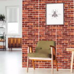 10 x Placi Tapet Autocolant 3D cu Imitatie de Caramida, pentru Perete Bucatarie Sufragerie, Usor de Curatat, Rezistent la Apa, Autoadeziv, 30x30 cm, Rosu - imagine 3