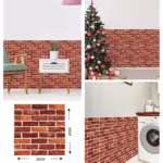 10 x Placi Tapet Autocolant 3D cu Imitatie de Caramida, pentru Perete Bucatarie Sufragerie, Usor de Curatat, Rezistent la Apa, Autoadeziv, 30x30 cm, Rosu - imagine 7
