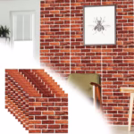 10 x Placi Tapet Autocolant 3D cu Imitatie de Caramida, pentru Perete Bucatarie Sufragerie, Usor de Curatat, Rezistent la Apa, Autoadeziv, 30x30 cm, Rosu - imagine 8