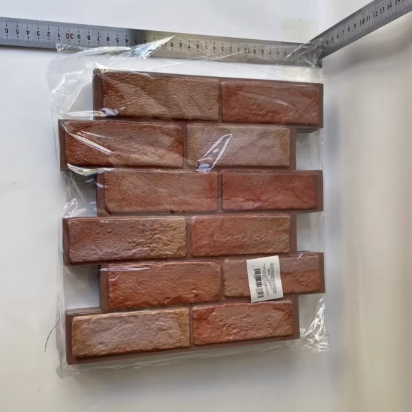 Set 10 x Placi Tapet Autocolant 3D cu Imitatie de Caramida, pentru Perete Bucatarie Sufragerie, Usor de Curatat, Rezistent la Apa, Autoadeziv, 30x30 cm, Maro - imagine 2