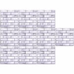 10 x Placi Tapet Autocolant 3D cu Imitatie de Marmura Dreptunghiulara, pentru Perete Bucatarie Sufragerie, Usor de Curatat, Rezistent la Apa, Autoadeziv, 30x30 cm, Gri - imagine 6