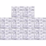10 x Placi Tapet Autocolant 3D cu Imitatie de Marmura Dreptunghiulara, pentru Perete Bucatarie Sufragerie, Usor de Curatat, Rezistent la Apa, Autoadeziv, 30x30 cm, Gri - imagine 7