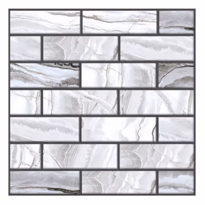 10 x Placi Tapet Autocolant 3D cu Imitatie de Marmura Dreptunghiulara, pentru Perete Bucatarie Sufragerie, Usor de Curatat, Rezistent la Apa, Autoadeziv, 30x30 cm, Gri