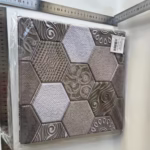 10 x Placi Tapet Autocolant 3D cu Imitatie de Marmura Hexagonala, pentru Perete Bucatarie Sufragerie, Usor de Curatat, Rezistent la Apa, Autoadeziv, 30x30 cm, Gri - imagine 2