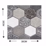10 x Placi Tapet Autocolant 3D cu Imitatie de Marmura Hexagonala, pentru Perete Bucatarie Sufragerie, Usor de Curatat, Rezistent la Apa, Autoadeziv, 30x30 cm, Gri - imagine 10