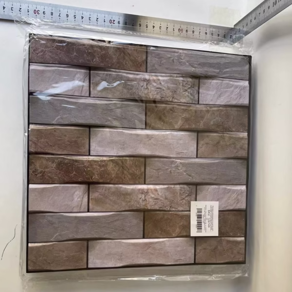 10 x Placi Tapet Autocolant 3D cu Imitatie de Marmura, pentru Perete Bucatarie Sufragerie, Usor de Curatat, Rezistent la Apa, Autoadeziv, 30x30 cm, Gri Maro Bej - imagine 6