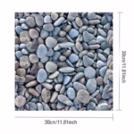 Set 10 x Placi Tapet Autocolant 3D cu Imitatie de Pietre Mici, pentru Perete Bucatarie Sufragerie, Usor de Curatat, Rezistent la Apa, Autoadeziv, 30x30 cm, Gri - imagine 5