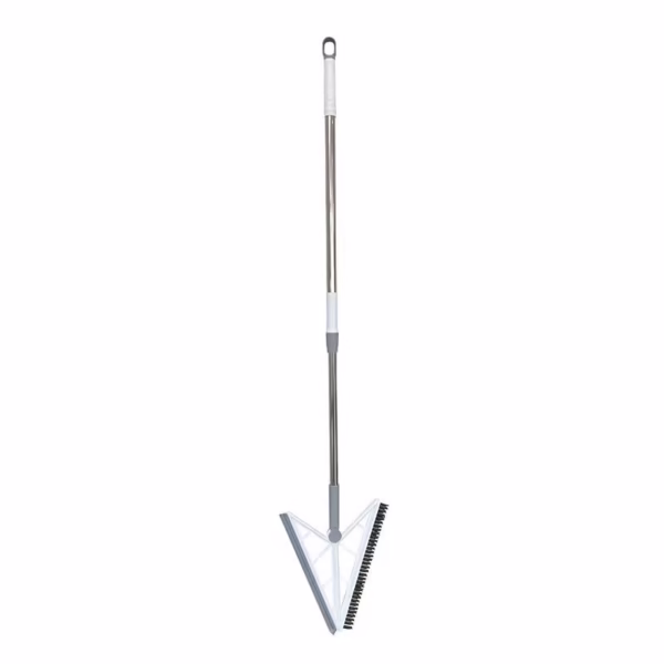 Matura Telescopica, Flippy, cu Doua Capete - Perie/Racleta 23 cm, Lungime 110 cm, din Plastic/Otel/Silicon, Gri - imagine 4