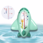 Termometru pentru Baie, Flippy, Plutitor, Rezistent la apa, Multifunctional, Model Avion, 11x10x4 cm, Verde - imagine 2