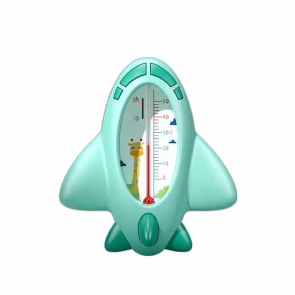 Termometru pentru Baie, Flippy, Plutitor, Rezistent la apa, Multifunctional, Model Avion, 11x10x4 cm, Verde - imagine 1