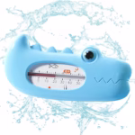 Termometru pentru Baie, Flippy, Plutitor, Rezistent la apa, Multifunctional, Model Crocodil, 2.7x6.5x3.7 cm, Albastru - imagine 3