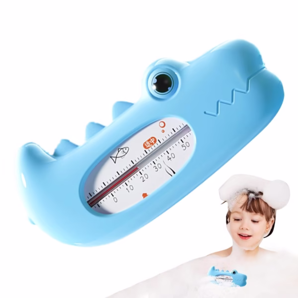 Termometru pentru Baie, Flippy, Plutitor, Rezistent la apa, Multifunctional, Model Crocodil, 2.7x6.5x3.7 cm, Albastru - imagine 6