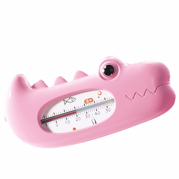 Termometru pentru Baie, Flippy, Plutitor, Rezistent la apa, Multifunctional, Model Crocodil, 2.7x6.5x3.7 cm, Roz - imagine 5