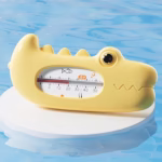 Termometru pentru Baie, Flippy, Plutitor, Rezistent la apa, Multifunctional, Model Crocodil, 2.7x6.5x3.7 cm, Galben - imagine 3