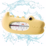 Termometru pentru Baie, Flippy, Plutitor, Rezistent la apa, Multifunctional, Model Crocodil, 2.7x6.5x3.7 cm, Galben - imagine 4