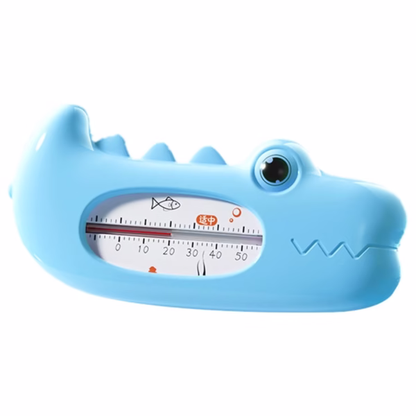 Termometru pentru Baie, Flippy, Plutitor, Rezistent la apa, Multifunctional, Model Crocodil, 2.7x6.5x3.7 cm, Albastru - imagine 1